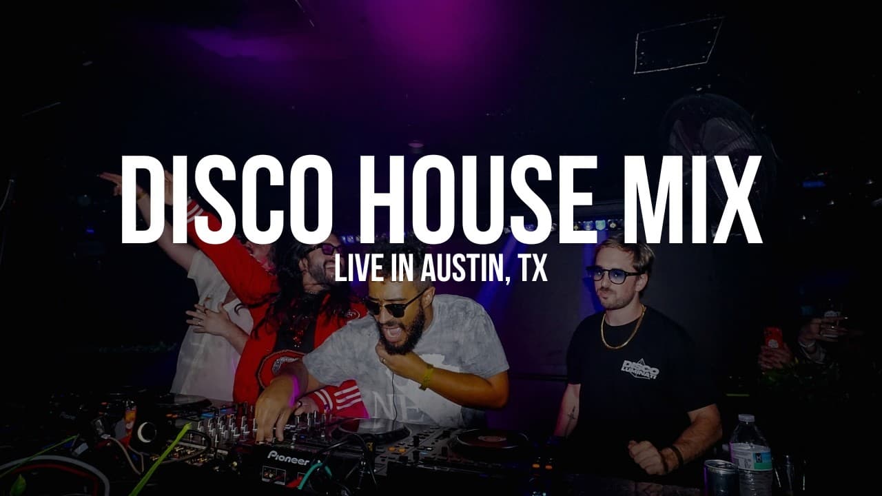 Video artwork showing the DJs at Disco Made Me Do It in Austin, TX, presented by Discoluminati.